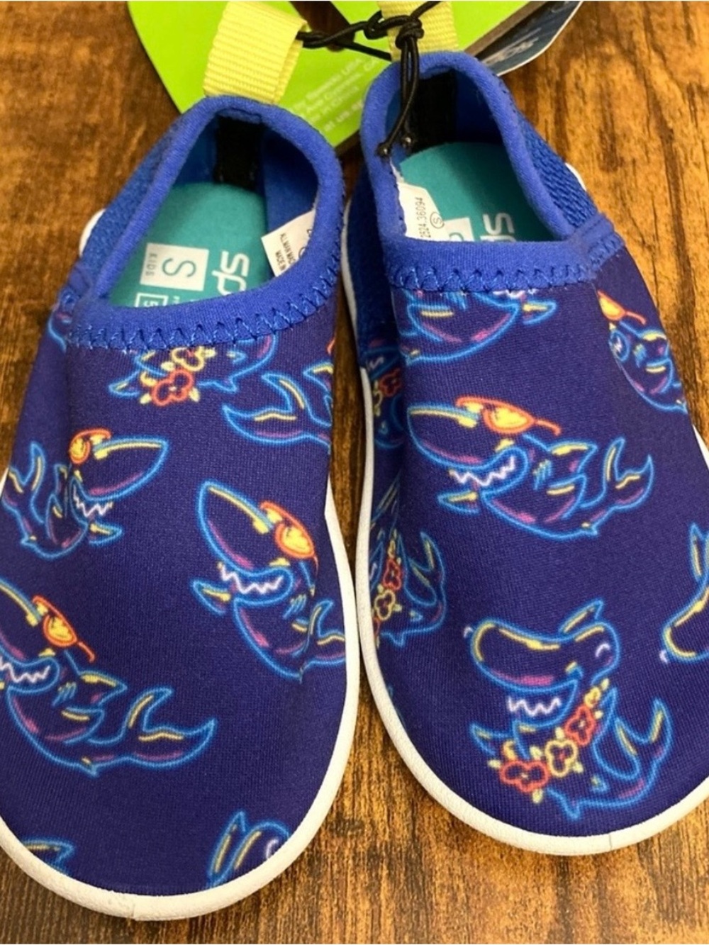 Speedo Kids' Beach Bootie Water Shoes - Neon Shark Size Small (5/6)
 New